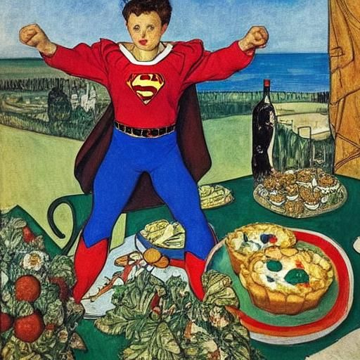 Superhero on Vacation: A Classical Portrait