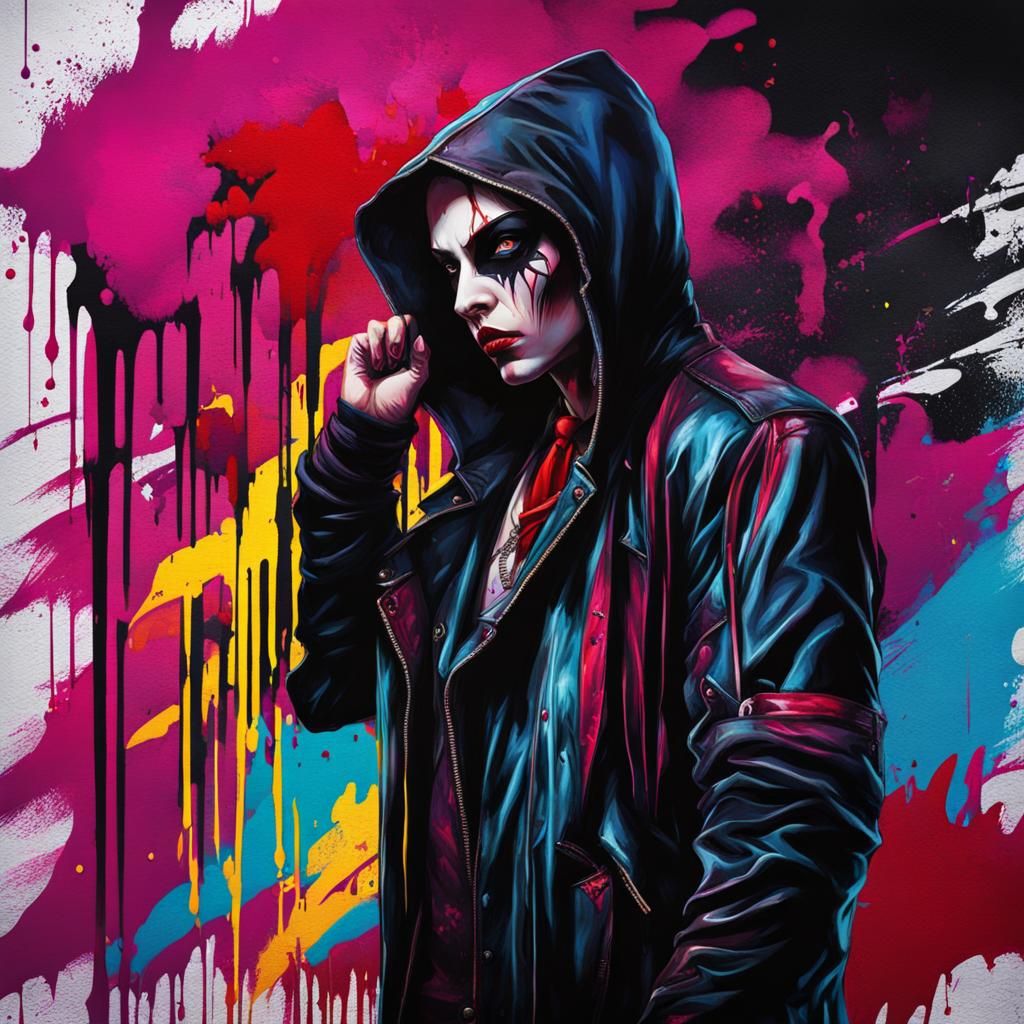 Colorful Polychromatic Graffiti Art in Street Style