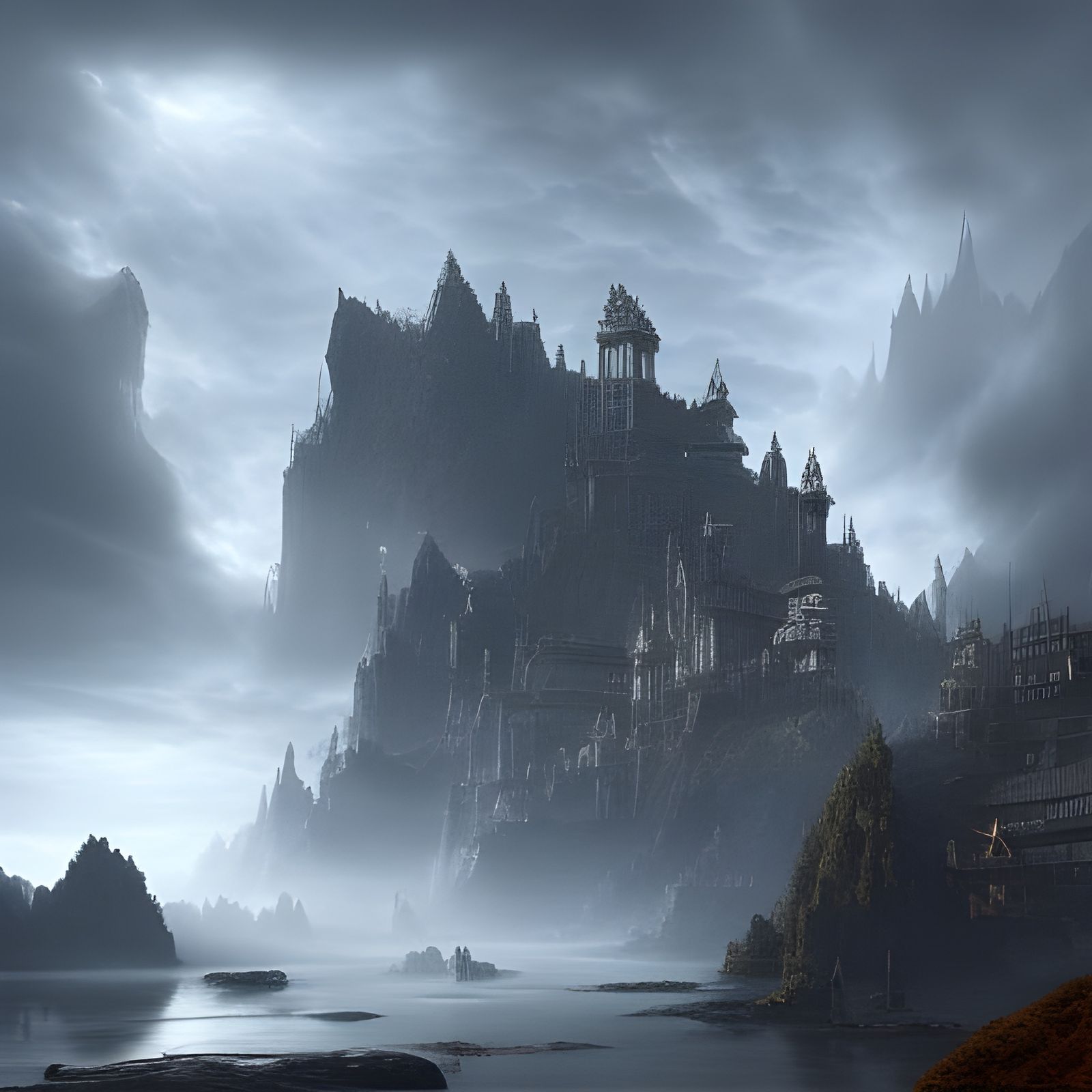 Epic Full Moon Digital Matte Painting