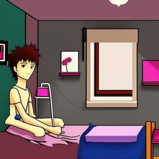 Romantic Anime Night in a Girl's Bedroom