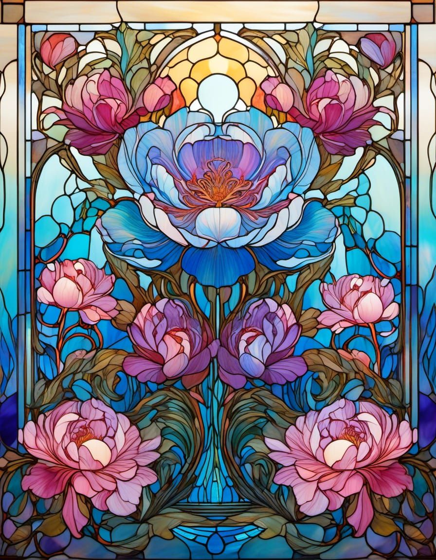 Rainbow Goddess in Stained Glass Liquid Art