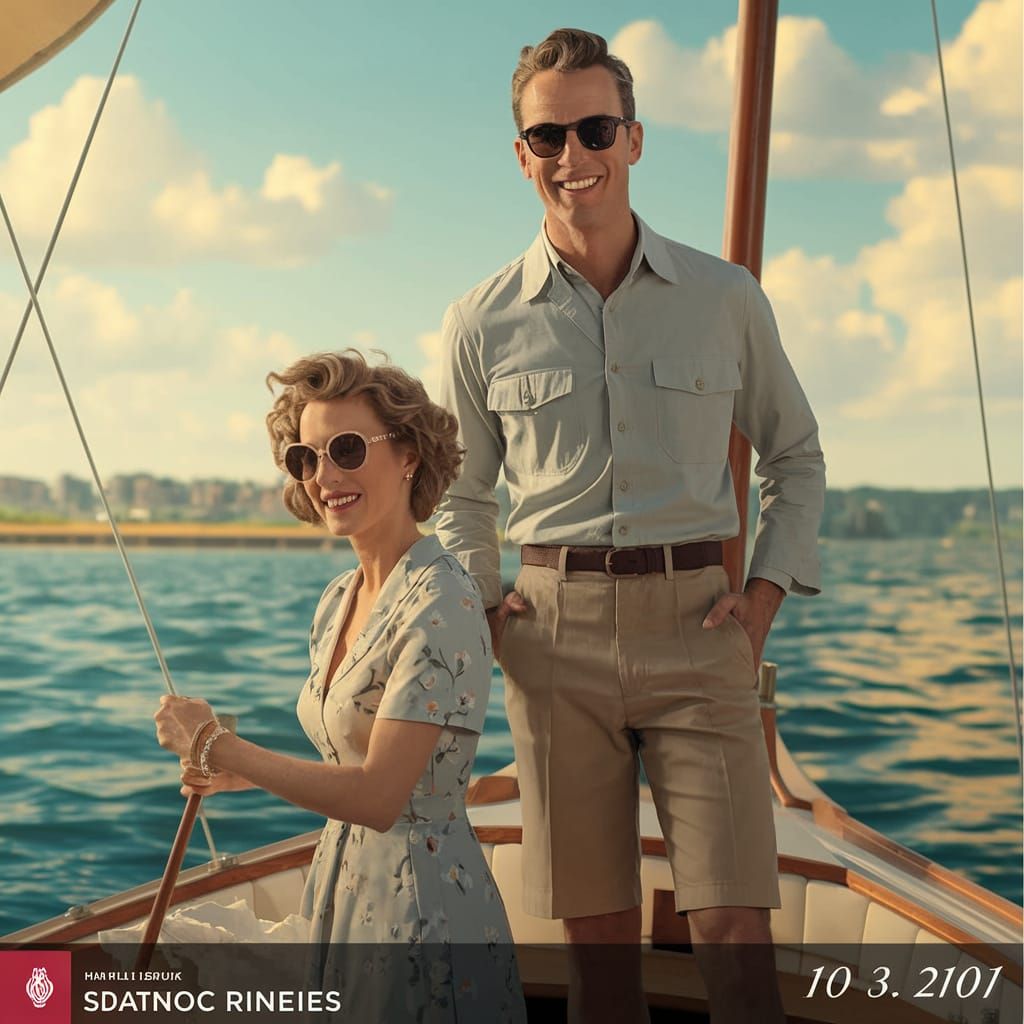 Mid-Century Doctor's Family Sails Lake Michigan in Vibrant A...