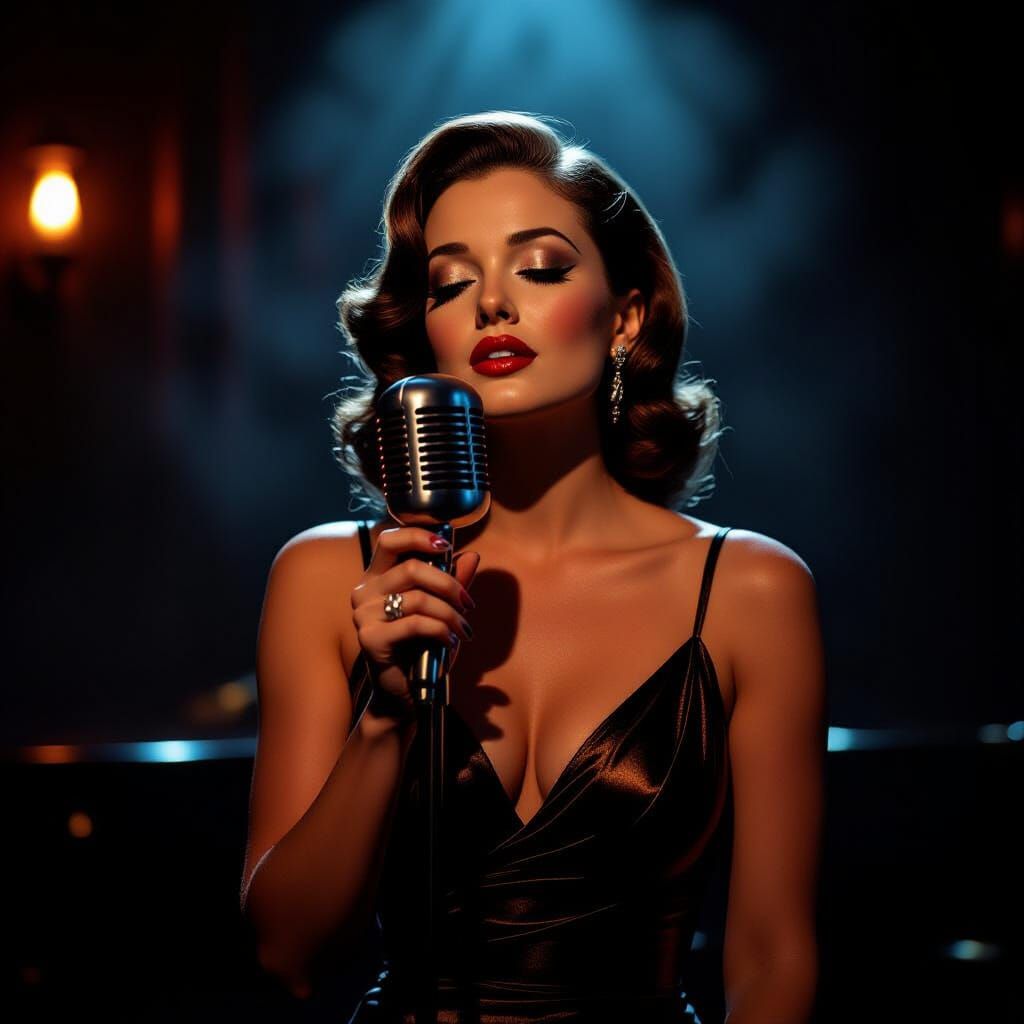 Jazz Singer in Spotlight, Film Noir Style