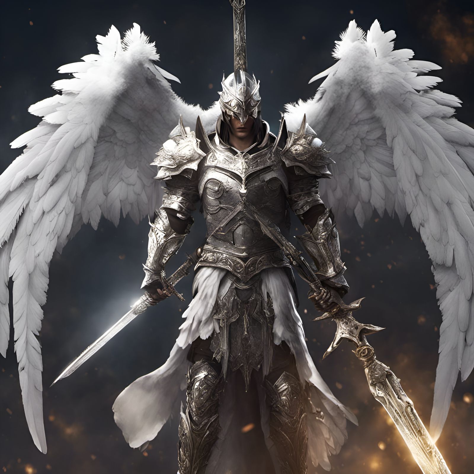 Celestial Angel Knight with Sword of Starlight