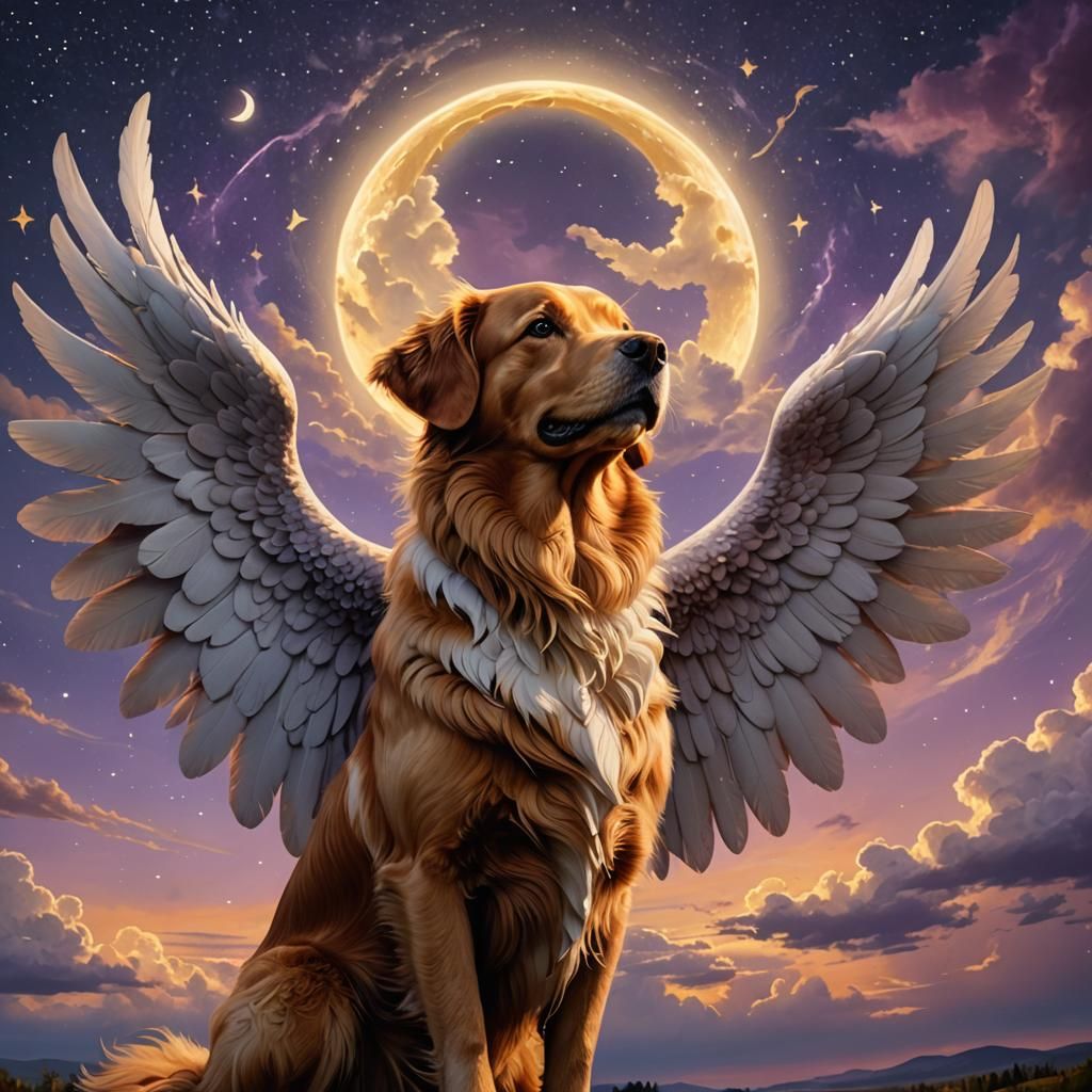 Fantasy Nova Scotia Retriever with Angel Wings