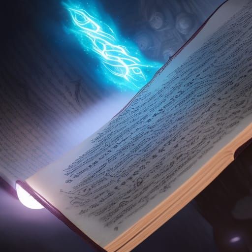 Eldritch Spellbook with Glowing Runes and Chains