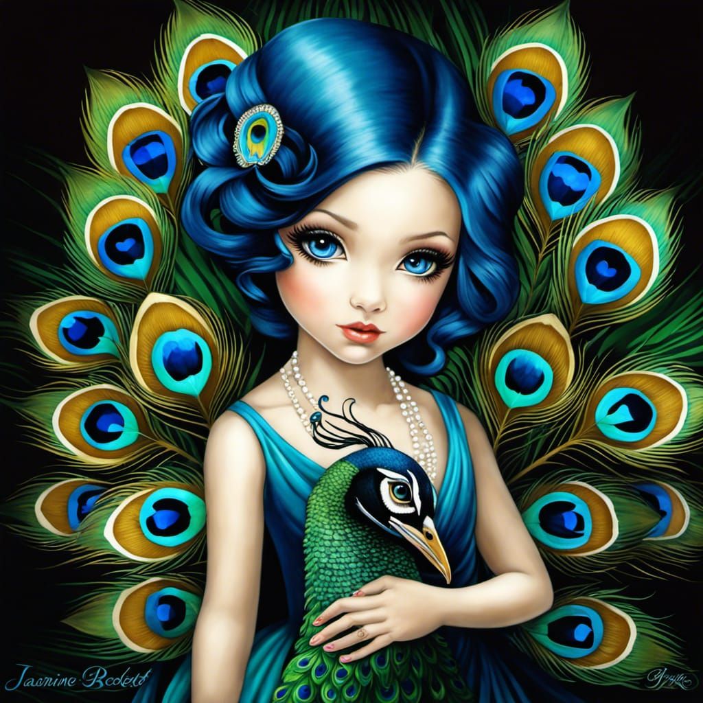 Majestic Peacock in Fantasy Art Style