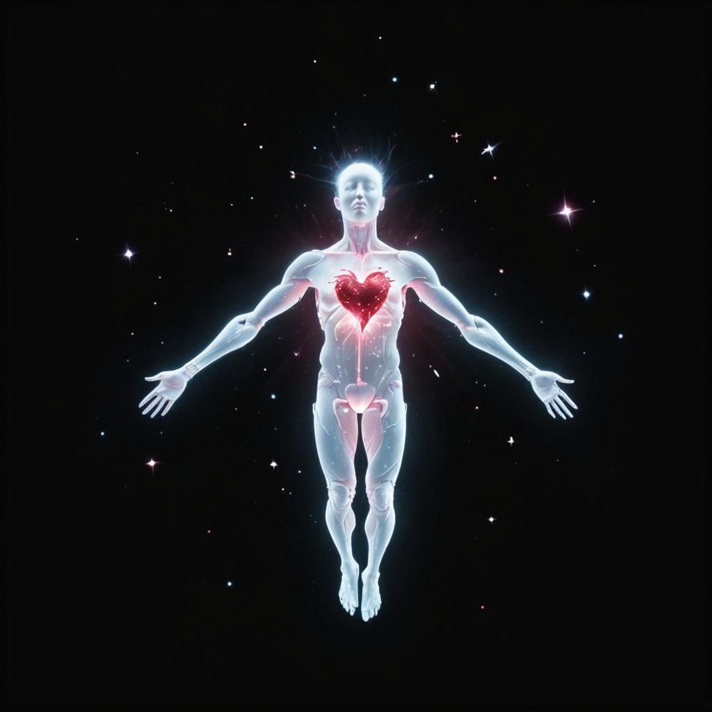 Luminous Being of Light Floating in Space