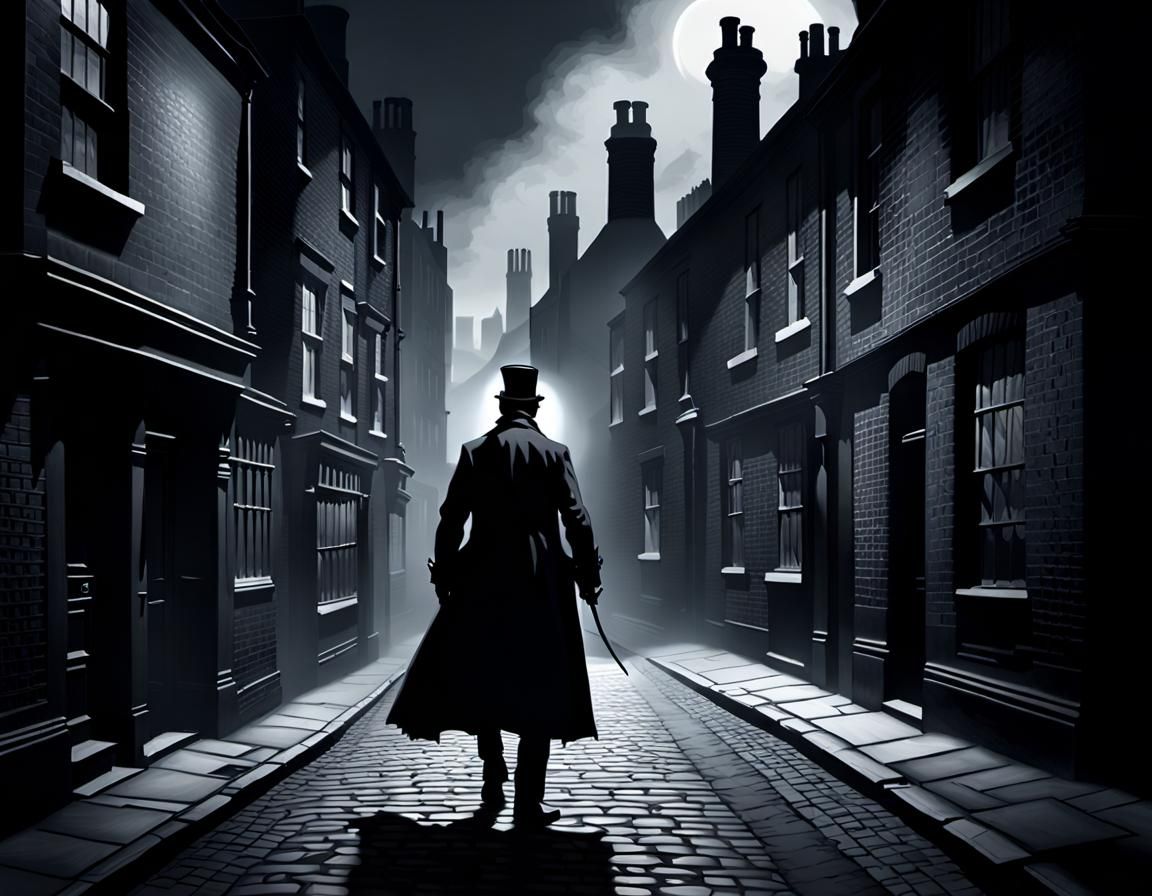 Eerie Victorian Street Scene: Jack the Ripper in 3D