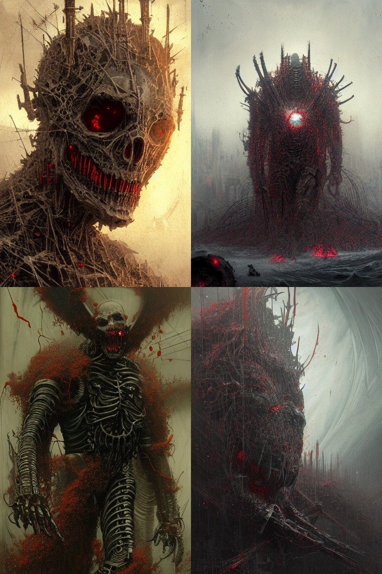 Terrifying Monstrous Cyborg Illustration in Photorealistic S...