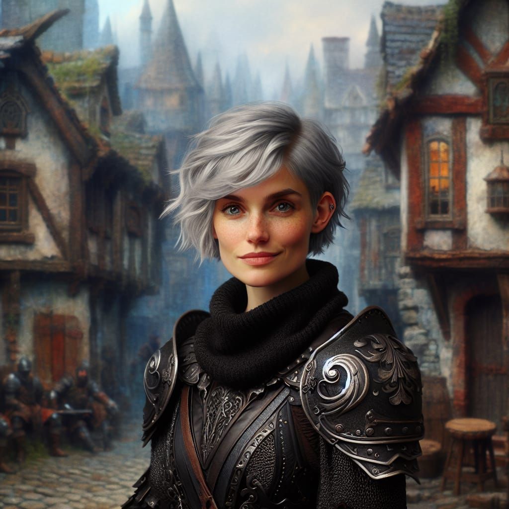 Rohirrim Inspired Female Warrior in Ornate Armor