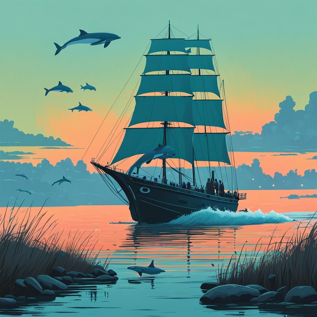 Dreamy Sunset on Tranquil Sea