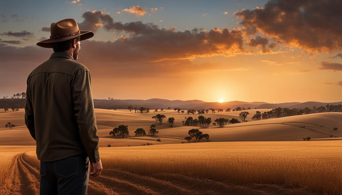 Hopeful Farmer Surveys Drought-Stricken Land