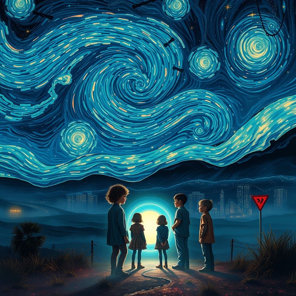 Ethereal Hawkins Nocturne in Cyberpunk Aesthetic