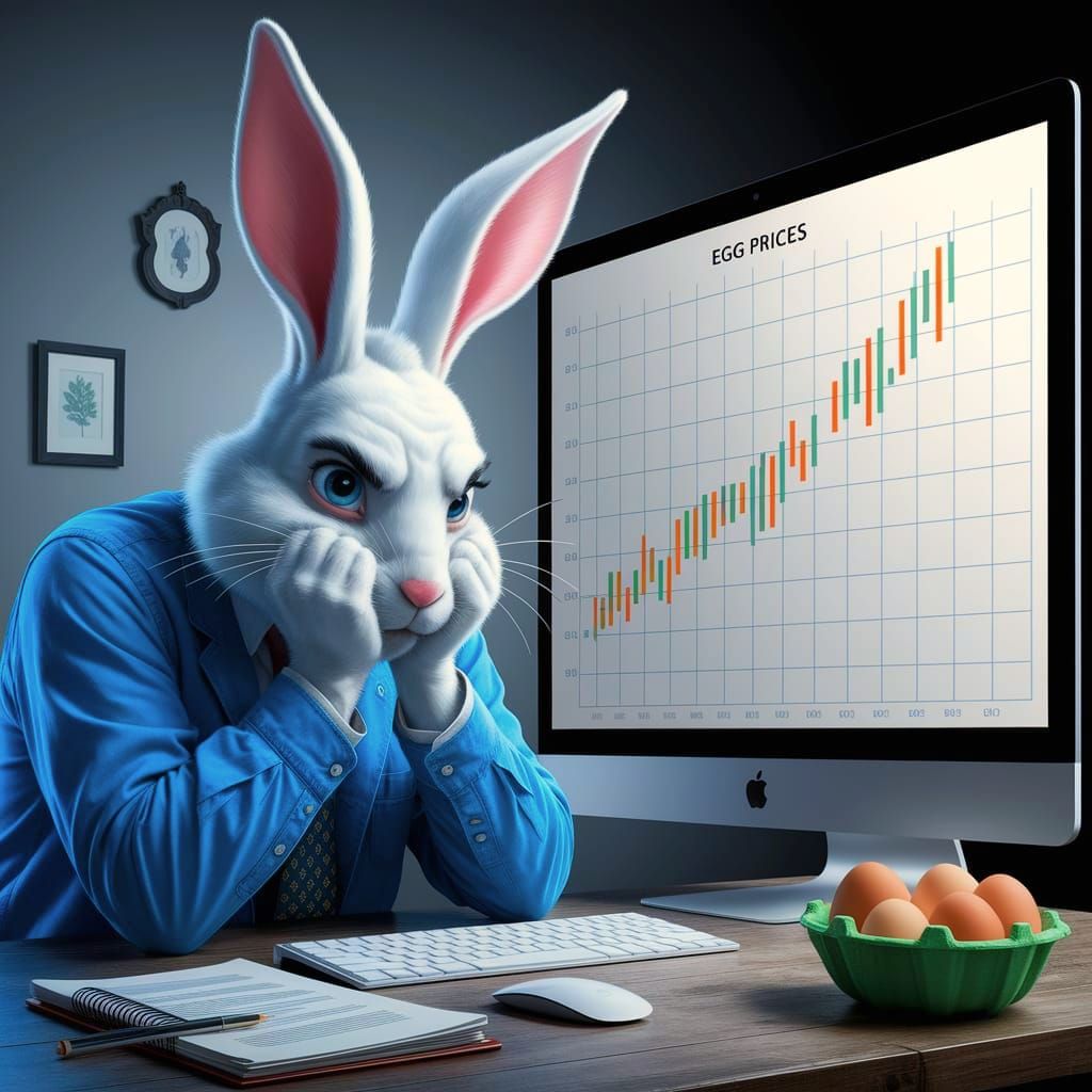Despondent Easter Bunny Overwhelmed by Skyrocketing Egg Pric...
