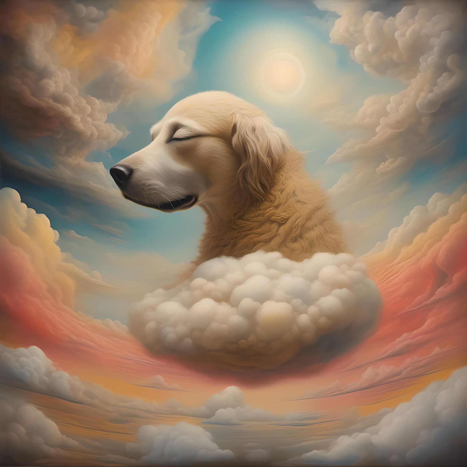 Dog Dreaming in Unique Artistic Style