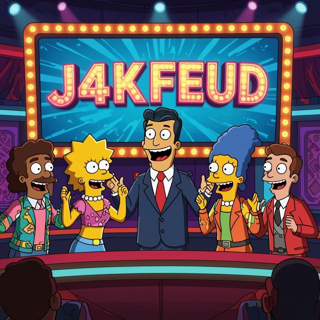 Cartoon Game Show Excitement in Animated Style