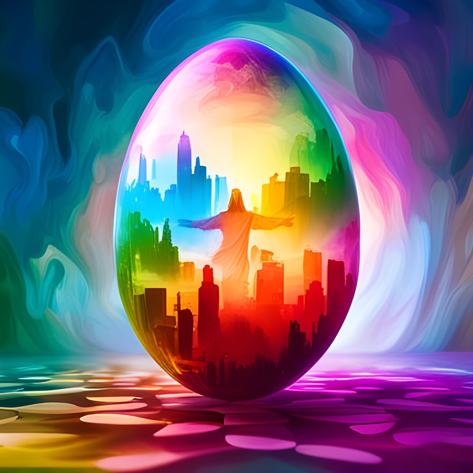 Easter Resurrection in Graffiti Art Style