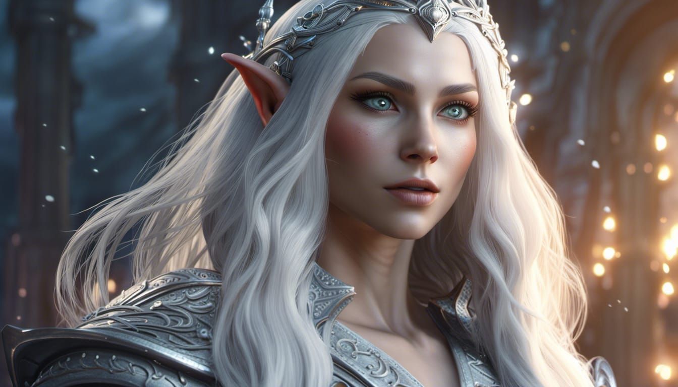 Beautiful Elf Portrait in Hyperrealistic Style