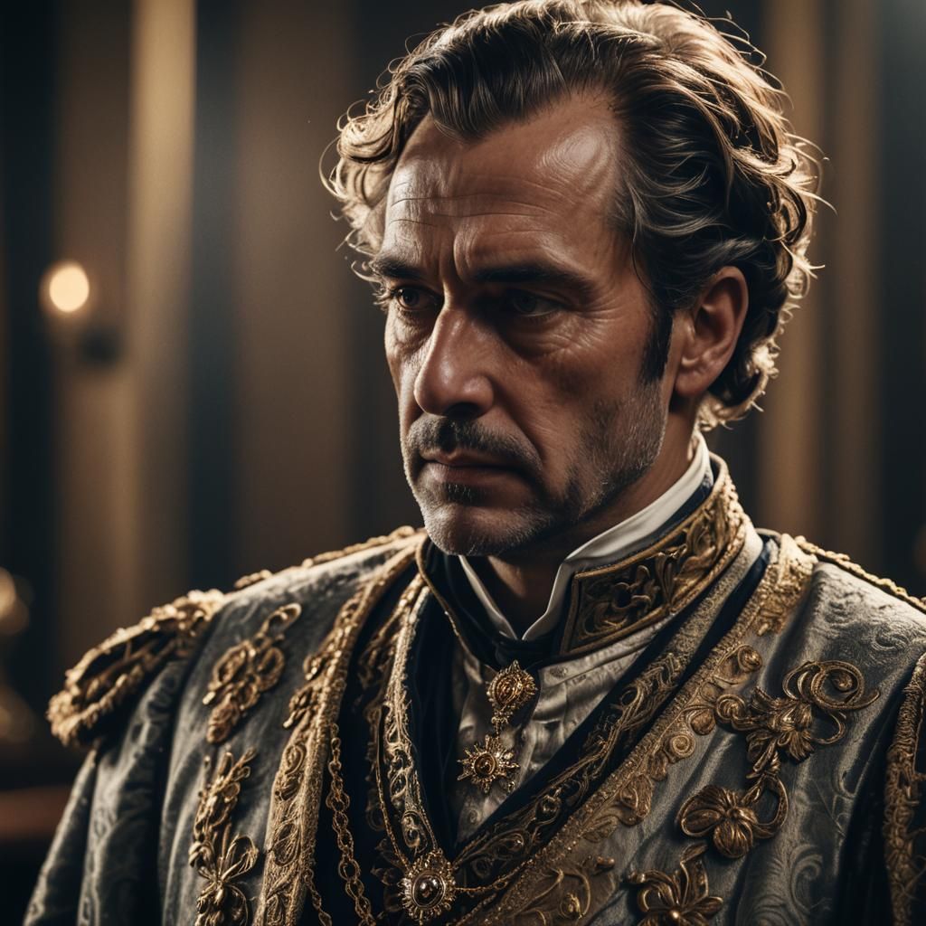 Elegant Portrait of Royal Secretary in Baroque Style