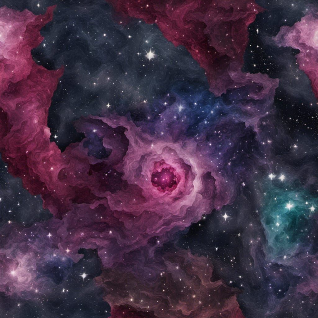 Double Helix 3D Starry Night Nebula, Layered Ripped Paper Co...