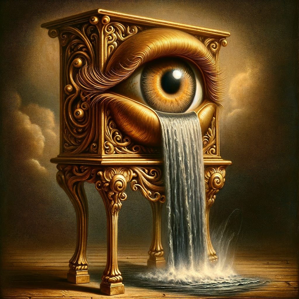 Surreal Waterfall Eye Coat Stand in Romantic Style