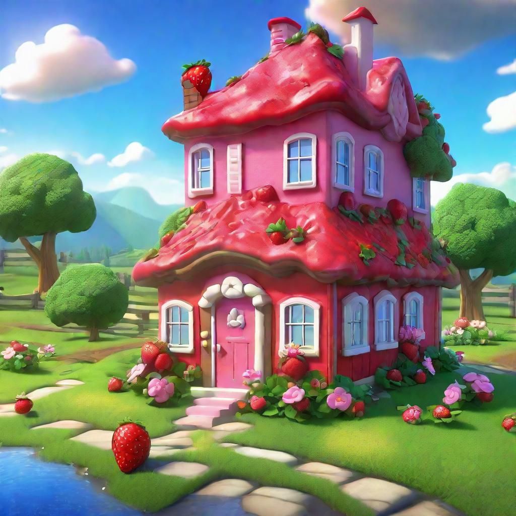 Strawberry Shortcake House: 3D Animated Fantasy Art