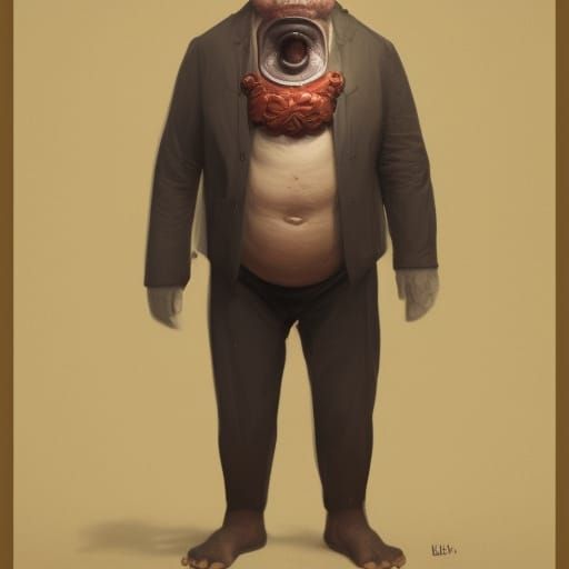 Distorted North Korean Leader: Body Horror Concept Art