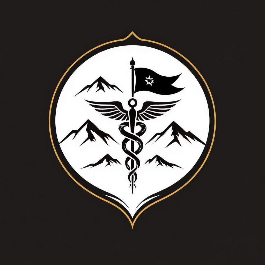 Al-Hussaini Welfare Logo: Medical Emblem with Mountains and ...