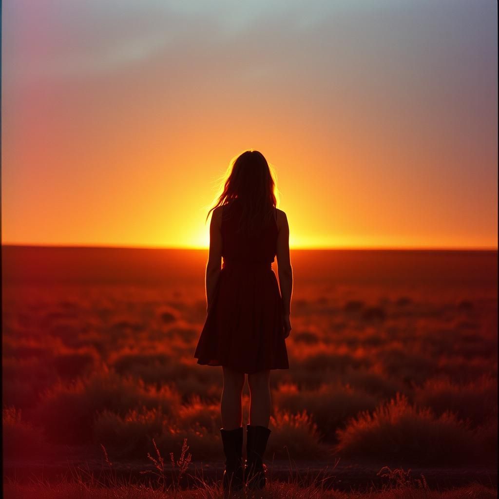 Kansas Sunset: Cinematic Film Still