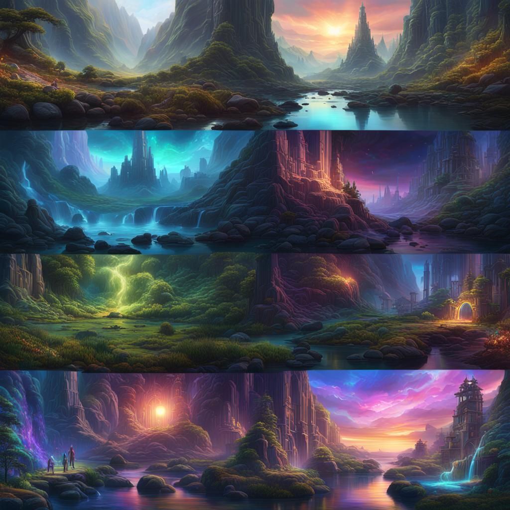 Shimmering Prismatic Iridescence in Detailed Matte Painting