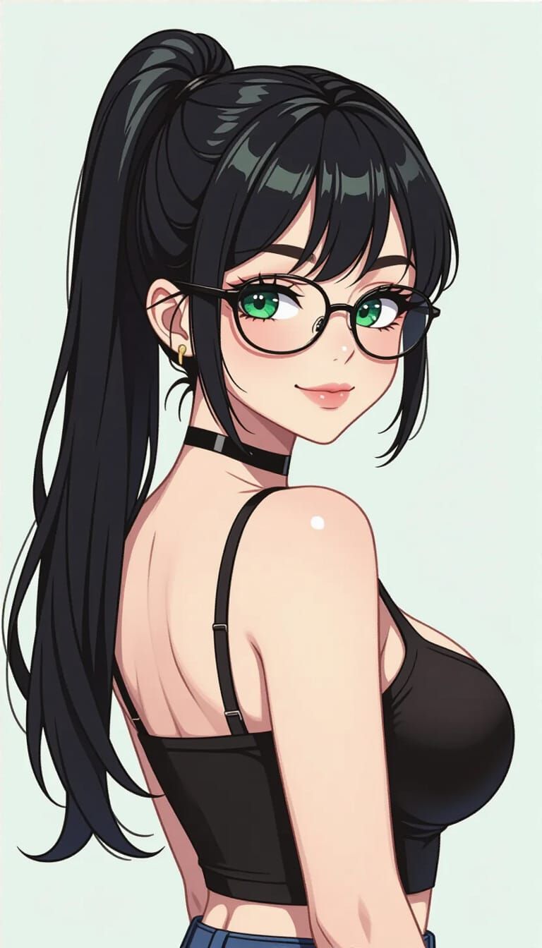 Anime Illustration of Katerina Heiss in Cheerleading Outfit