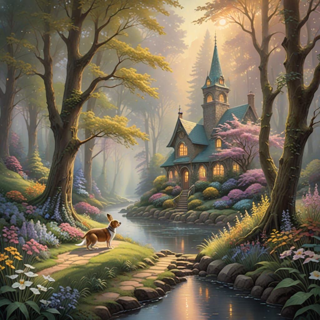 Whimsical Easter Fantasy in Soft Pastels