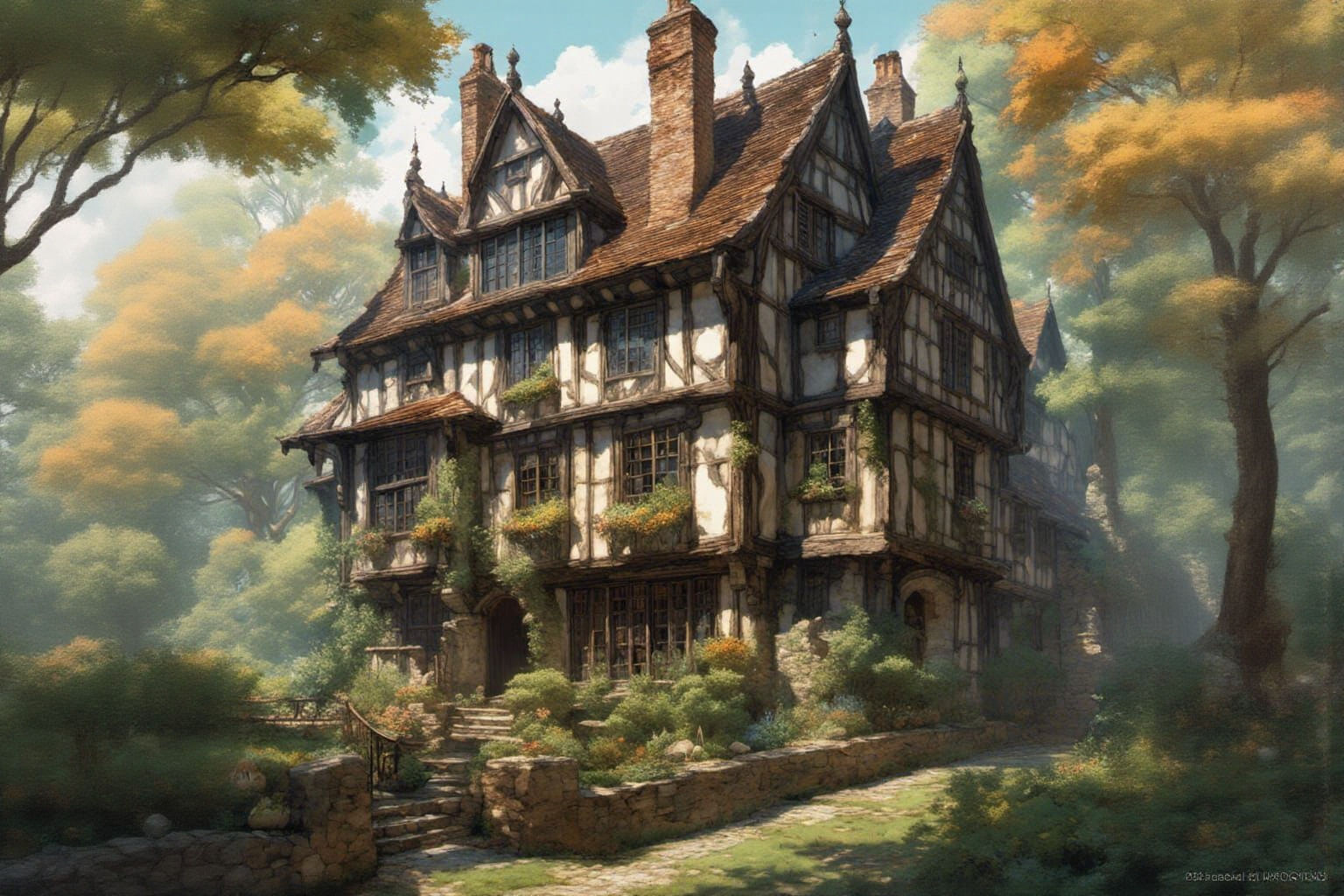 Tudor House with Georgian Additions