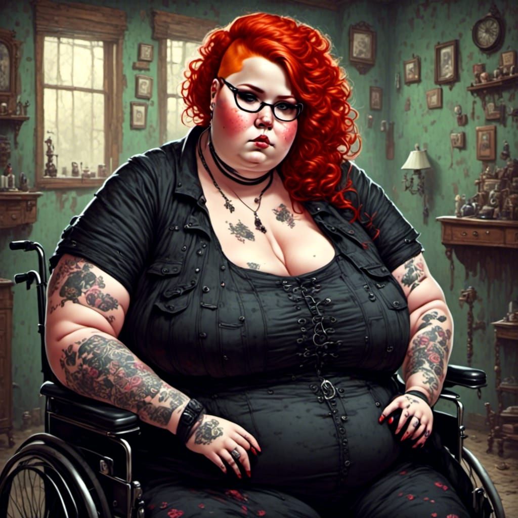 Curvy Redhead in Wheelchair