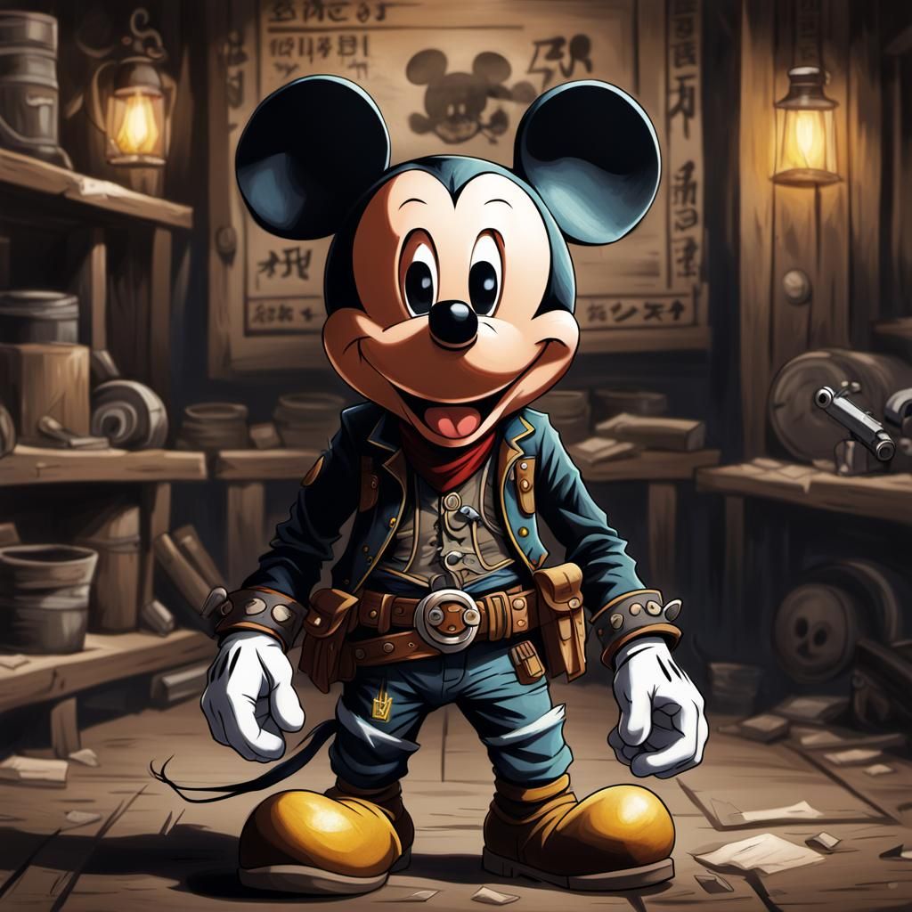 Mickey Mouse as Anime Cowboy Bandit