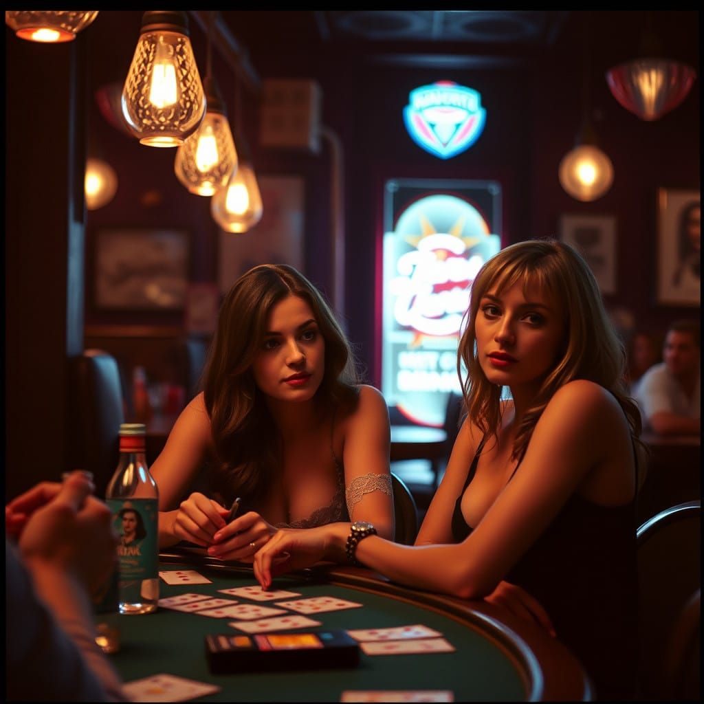 Sultry Lady in a Club, Captured in Cinematic Film Still