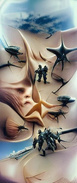 Vintage 70s Sci-Fi Starship Troopers Artwork