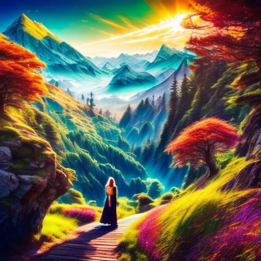 Fantasy Woman with Flowing Hair