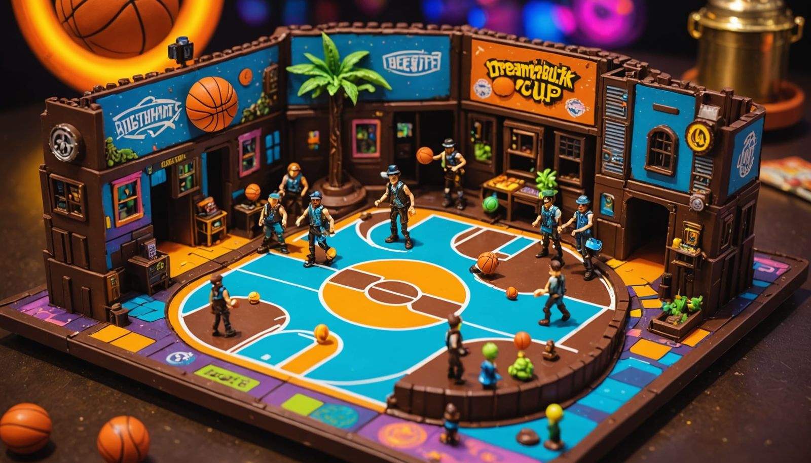 Steampunk Basketball Court in Chocolate Peanut Butter Cup