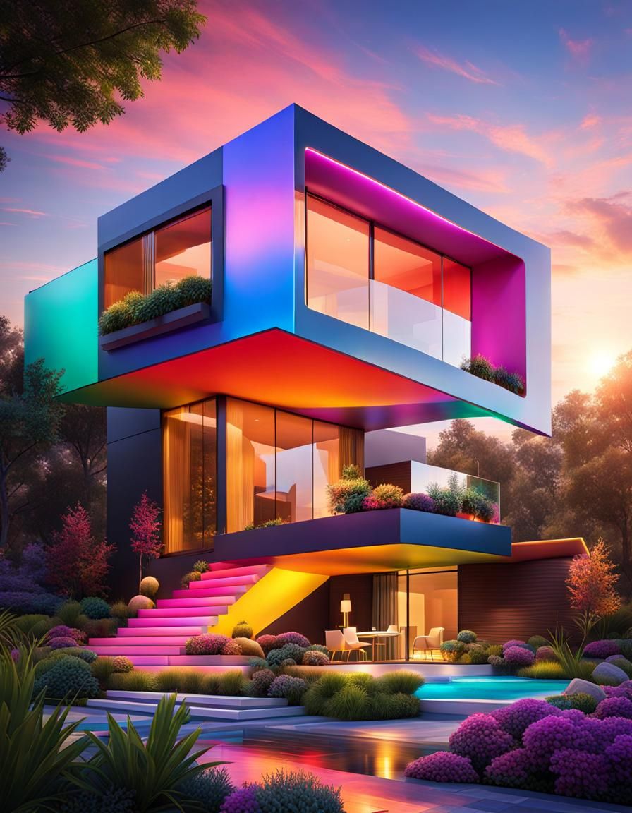 Colorful Avant-Garde House Concept Art