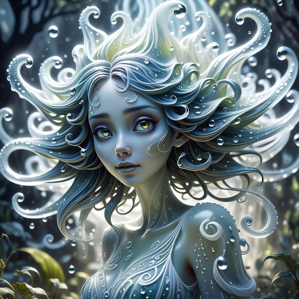 Dewdrop Ghost Girl: Fantasy Concept Art