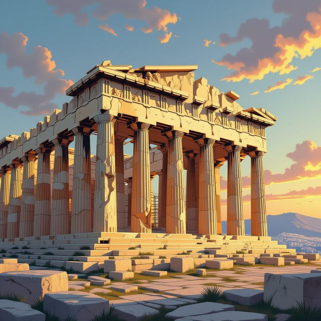 Ancient Parthenon Temple in Athens, Greece
