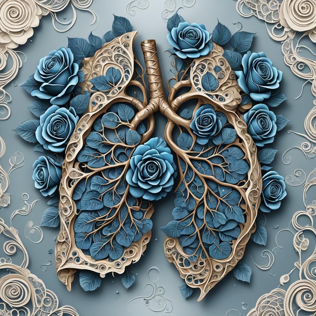 Lung Cancer Tribute with Blue Roses