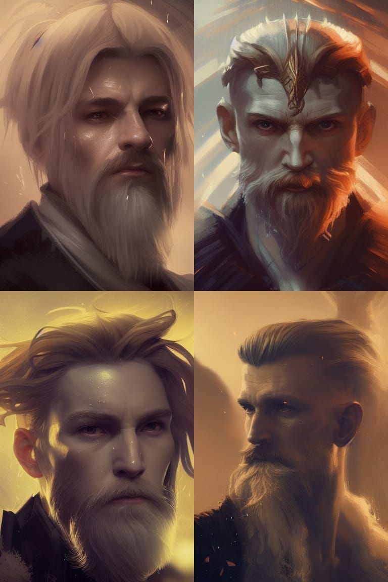 White Wizard Portrait in Dark Fantasy Style