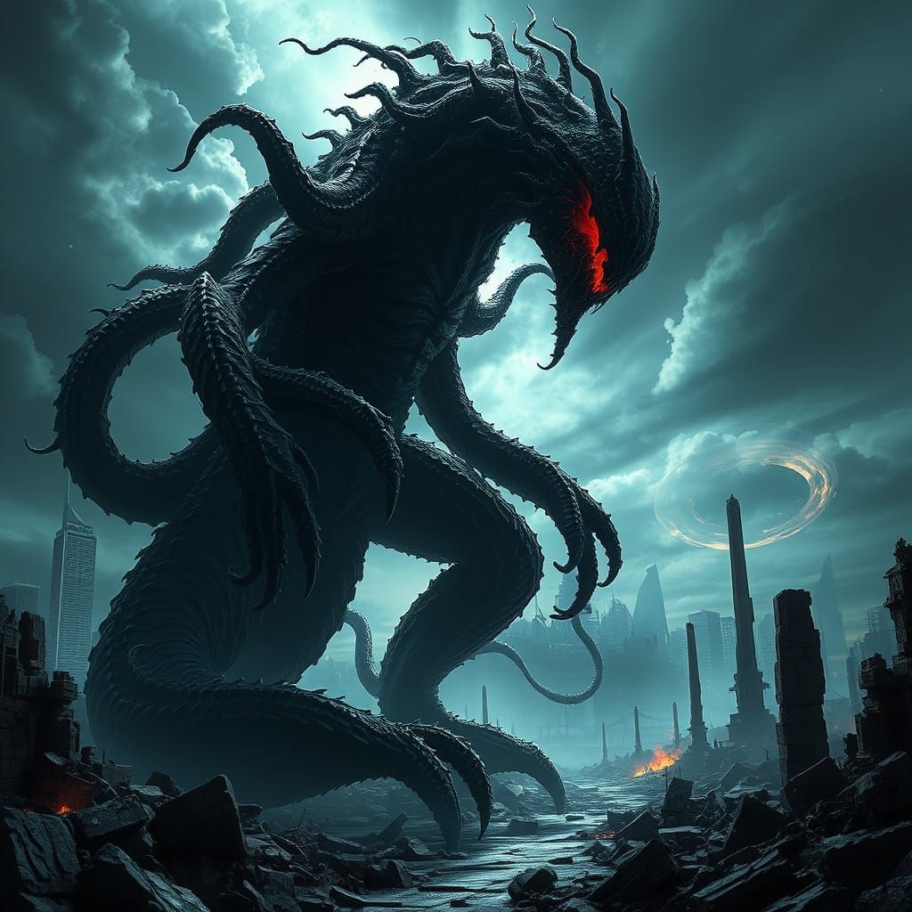 Twisted Symbiote Warrior Rises from Post-Apocalyptic Ruins