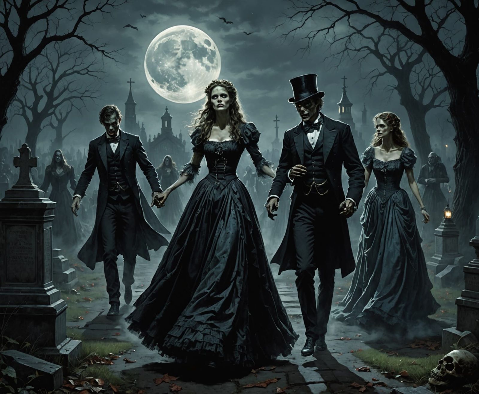 Zombie Prom Night in a Sinister Cemetery