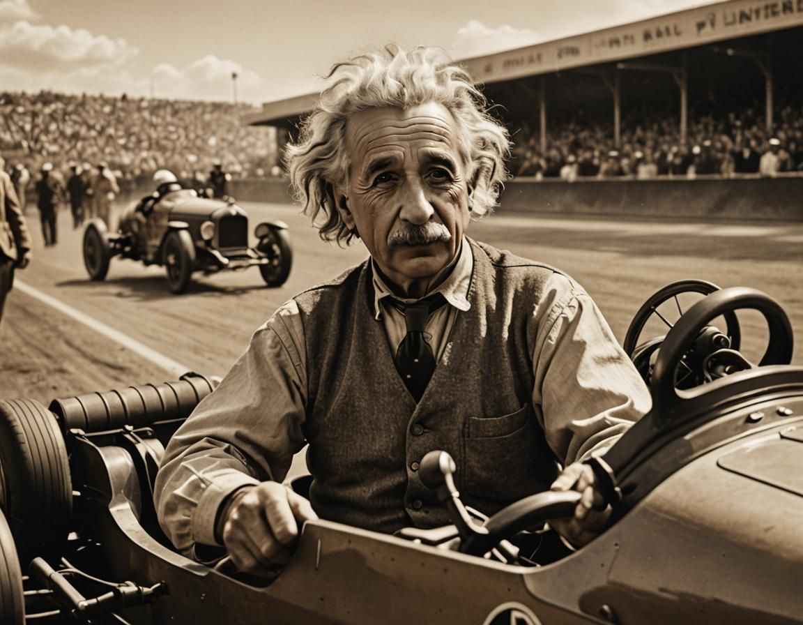 Albert Einstein - The Famous Old F1 Driver