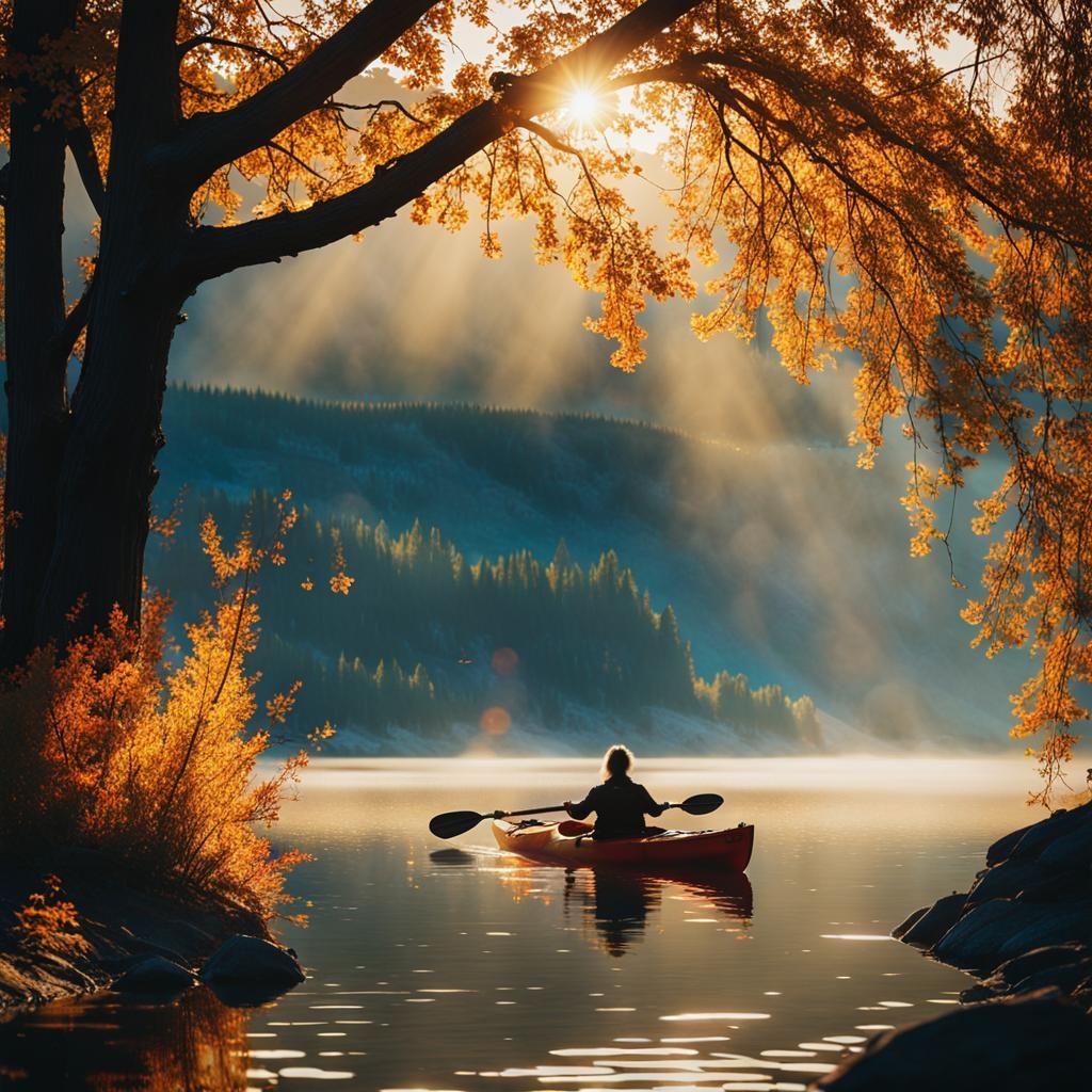 Kayak on Okanagan Lake Through Mystical Portal