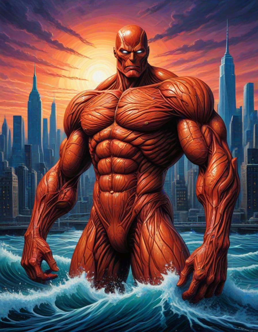 Colossal Titan Action Figure in Neo-Impressionist Style
